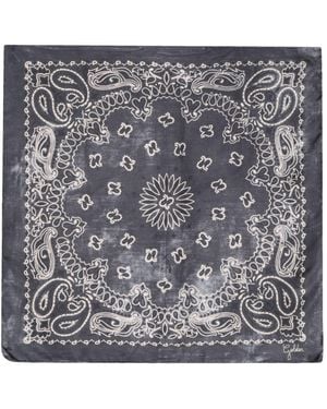 Golden Goose "Golden Foulard Paisley" Print Silk - Grey