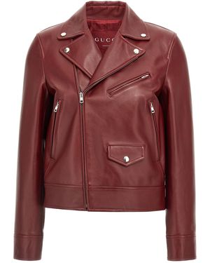 Gucci Leren Bikerjack - Rood