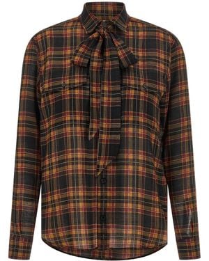 Saint Laurent Lavallière-Hemd "Cassandre". - Braun