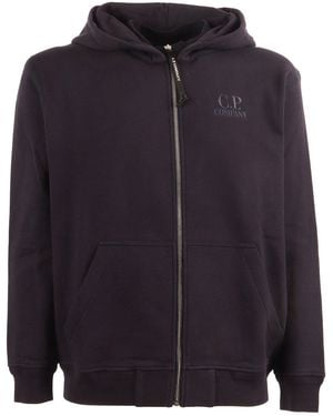 C.P. Company Sweatshirts Hooded Open - Blue