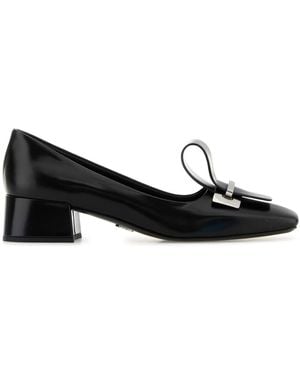 Prada Leather Court Shoes - Black