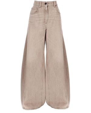 Brunello Cucinelli Denim Barrel Jeans - Natural