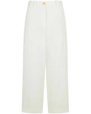 KHAITE Gari' Cotton Trousers - White