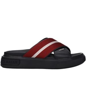 Bally Slippers En Hoeven Jake Man Leer Zwart/rood - Bruin
