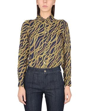 MICHAEL Michael Kors Silk Blend Shirt - Blue