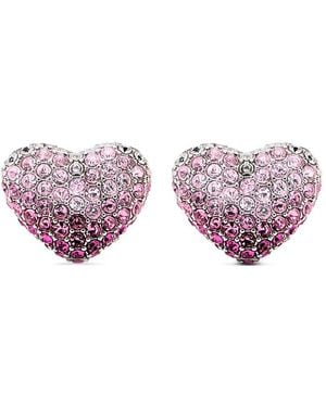 Marc Jacobs The Heart Balloon Pave Oorbellen In Roze - Paars