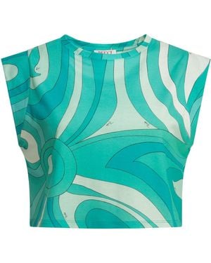 PUCCI "Marmo" Cropped Top - Green