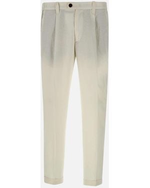 Devore Weiße Leinen-Slim-Fit-Hose - Natur