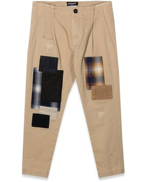 DSquared² Pants With Patches - Natural