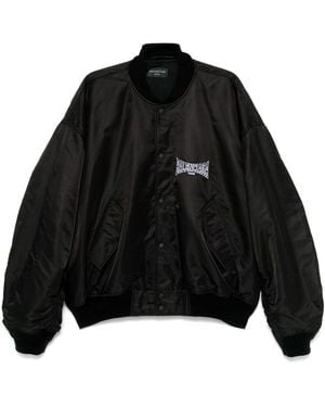 Balenciaga Varsity Nylon Bomber Jacket - Black