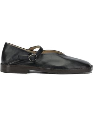Lemaire Mary Jane Leather Ballet Flats - Black