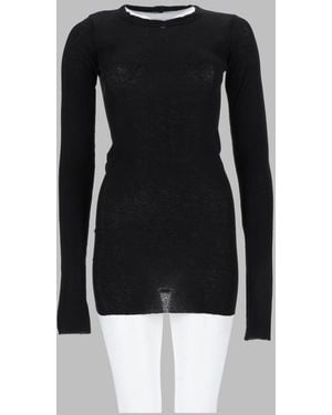 Rick Owens Long-Sleeve Fitted Sheer Top - Black