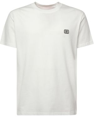 Valentino Garavani Vlogo-Patch Baumwoll-T-Shirt - Weiß