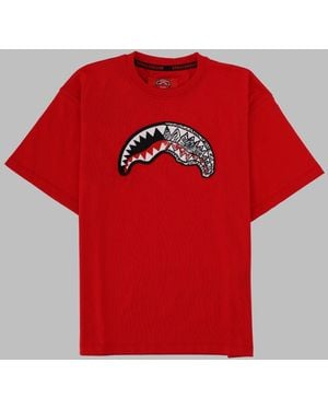 Sprayground Sketch Shark Over T Shirt - Red
