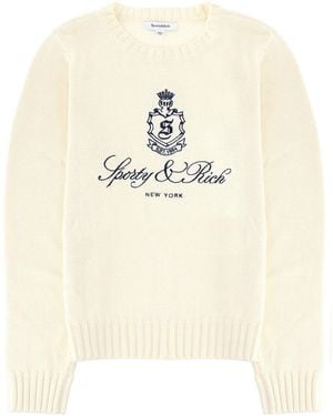 SPORTY&RICH Jersey With Logo - Natural