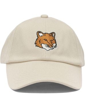 Maison Kitsuné Baseballpet "fox Head". - Wit