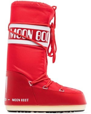 Moon Boot Icon Nylon Snow Boots - Red