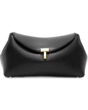 TOTEME T-Lock Mini Leather Clutch - Black