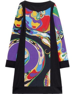 Emilio Pucci Minikleid mit Orchidee-Print - Blau