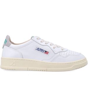 Autry Medalist Leopard Trainers - White