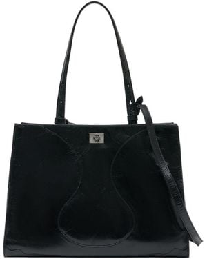 Zadig & Voltaire Jack Vintage Shopper Leer Zwart