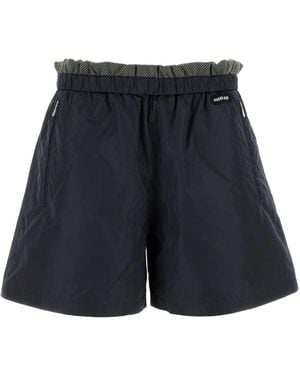 Miu Miu Tech Silk Shorts - Blue