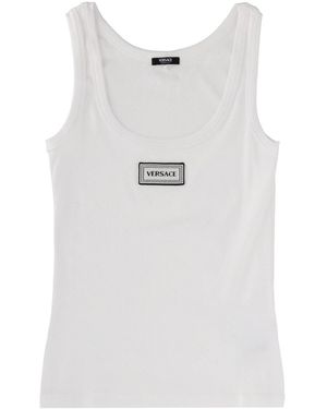 Versace Tank Top With Logo - White