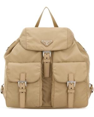 Prada Sand Canvas Backpack - Natural