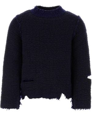 NAMACHEKO Two Tone Wool Blend Jumper - Blue
