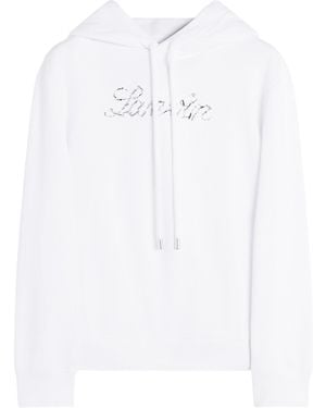 Lanvin Hoodie Logo Manuscrit Brodé - White