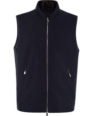 Fedeli Pure Cashmere Weste Coat - Blau
