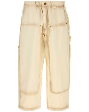 Willy Chavarria Ivory Cotton Wide-Leg Workwear Toluca Pant - Natural