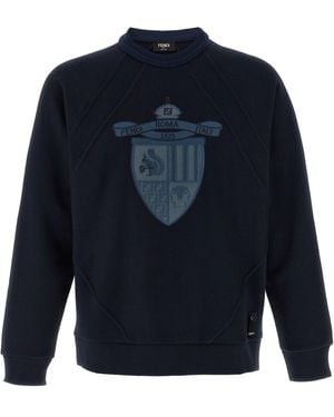 Fendi Crest Felpe Blu-Uomo