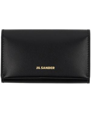 Jil Sander Leather Keychain Clutch Bag - Black
