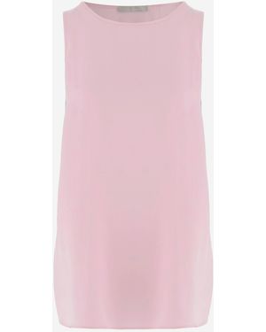 Allude Stretch Silk Top - Pink