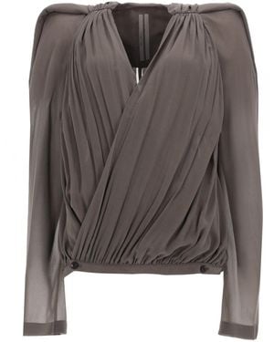 Rick Owens Maria Pleated Crossover Jacket - Black