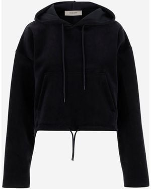 Golden Goose Cropped Hoodie With Drawstring - Black