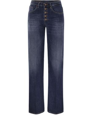 Dondup Jacklyn Wide Leg Stretch Denim Jeans - Blue
