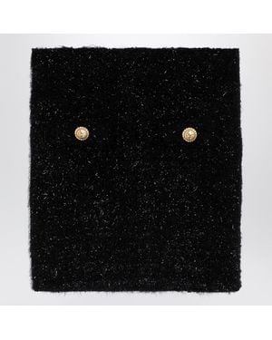 Balmain Tweed Miniskirt With Buttons - Black