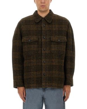 Isabel Marant Plaid Wool Jacket With Boxy Silhouette - Black