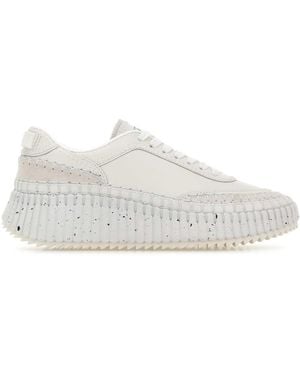 Chloé Leather Nama Trainers - White
