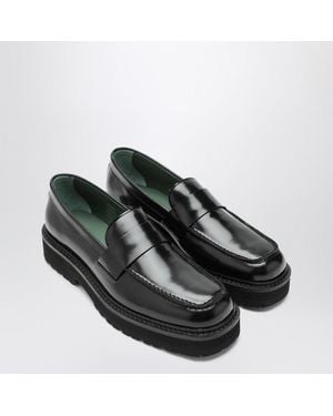 VINNY'S Leather Peeters Moccasins - Black