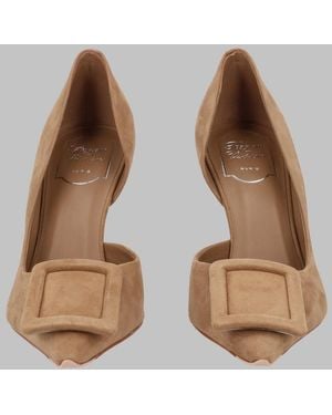 Roger Vivier Fw26 Sculpted-Heel Boots - Natural
