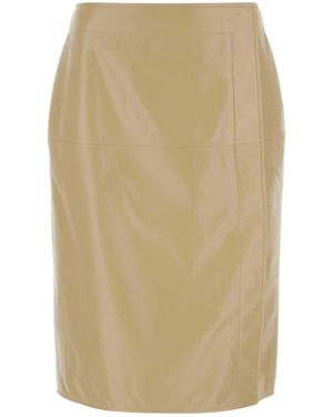 Bottega Veneta Leather Skirt - Natural