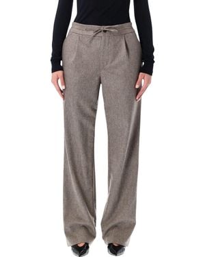 Loulou De Saison Harlem Wool-Blend Flannel Pants - Gray