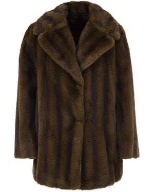 Max Mara Mstneo Faux Fur Coat - Brown