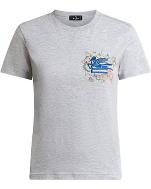 Etro T Shirts En Polos Grijs