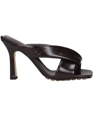 Bottega Veneta Sandals/Chocolate Leather - Black