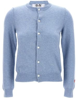 COMME DES GARÇONS PLAY 'Small Heart' Cardigan - Blau