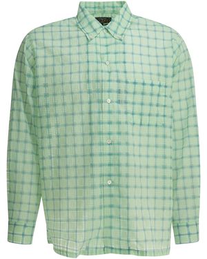 Beams Plus Camisa informal "Open Db Nylon Airy Plaid" de - Verde